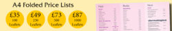 price list printing