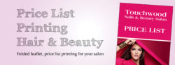 Salon price list printing